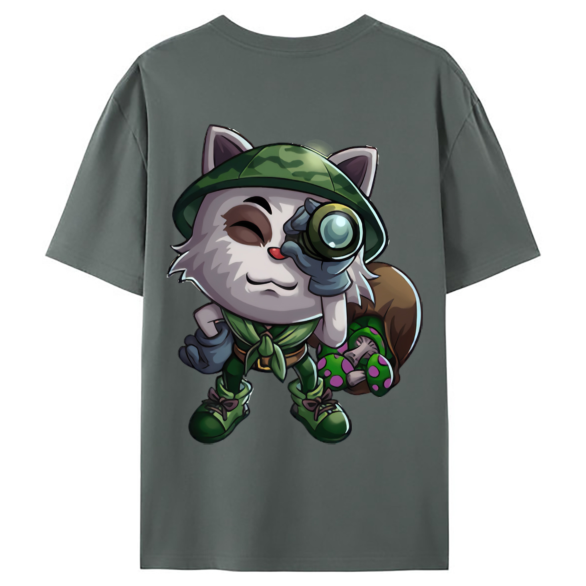 （画像用） リーグ・オブ・レジェンド League of Legends LOL 綿100％ メンズ半袖Tシャツ（バックプリント） 通気性